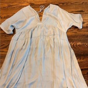 The Impeccable Pig Light Blue Tie-Back Dress